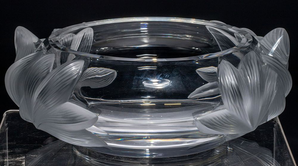 Lot 258: Lalique Crystal 'Pivoine' Centerpiece Bowl