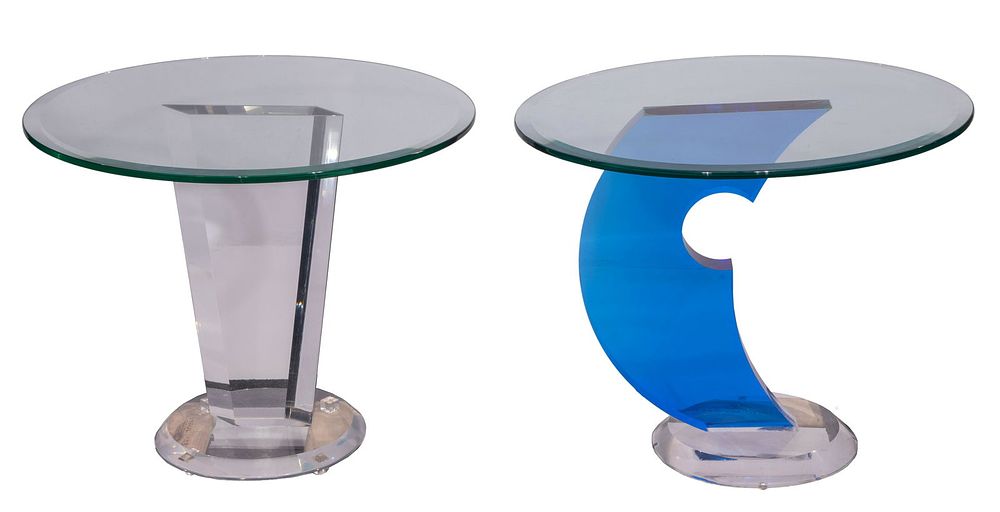 Lot 281: Glass and Lucite Side Tables