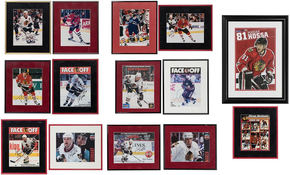 Lot 290: Chicago Blackhawk Player Signed Photograph Assortment