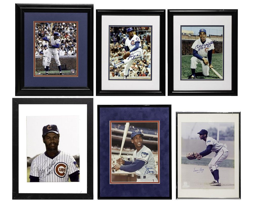 Lot 304: Chicago Cubs Signed Baseball Photograph Assortment