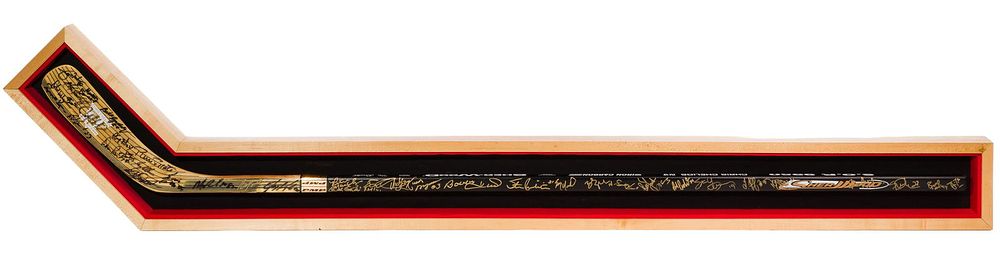 Lot 313: Chicago Blackhawks Chris Chelios Team and Alumni Signed Hockey Stick