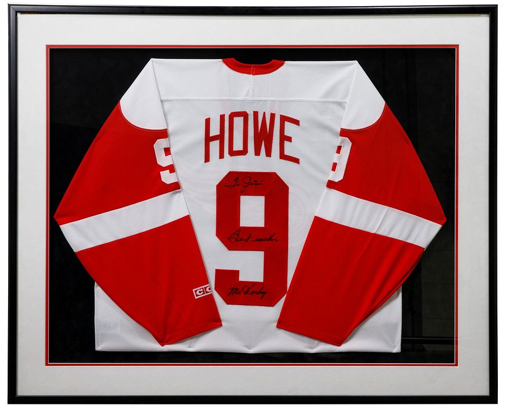Lot 326: Detroit Red Wings Gordie Howe Inscribed Jersey