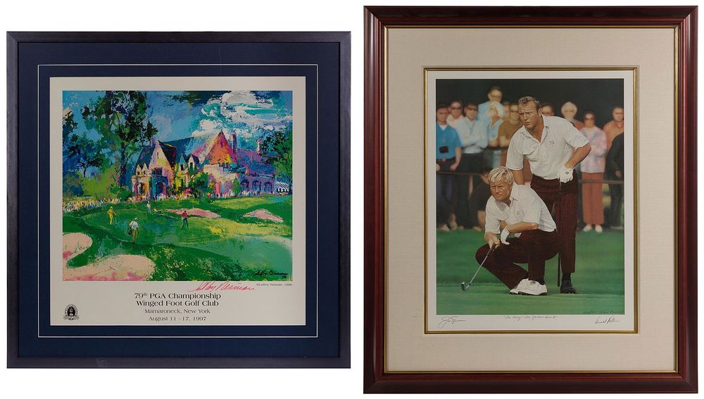 Lot 332: Professional Golf Palmer, Nicklaus and Neiman Signed Displays