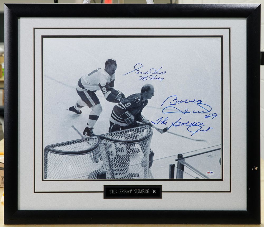 Lot 334: Red Wings Gordie Howe and Blackhawks Bobby Hull Signed Photograph
