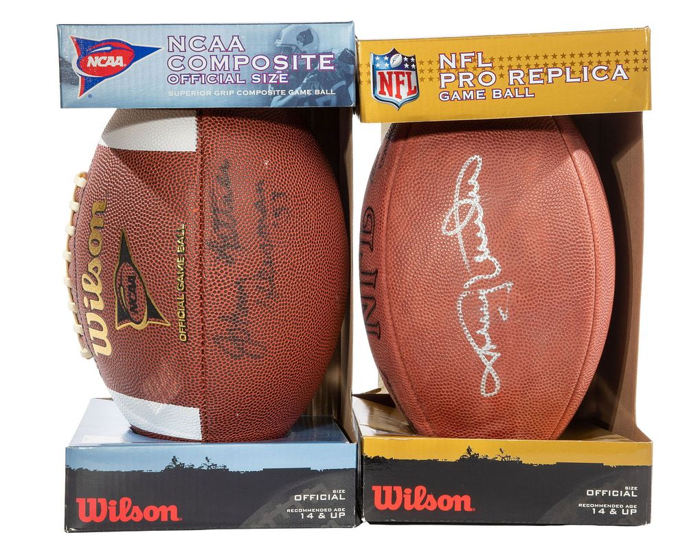Lot 335: Unitas and Lattner Signed Footballs