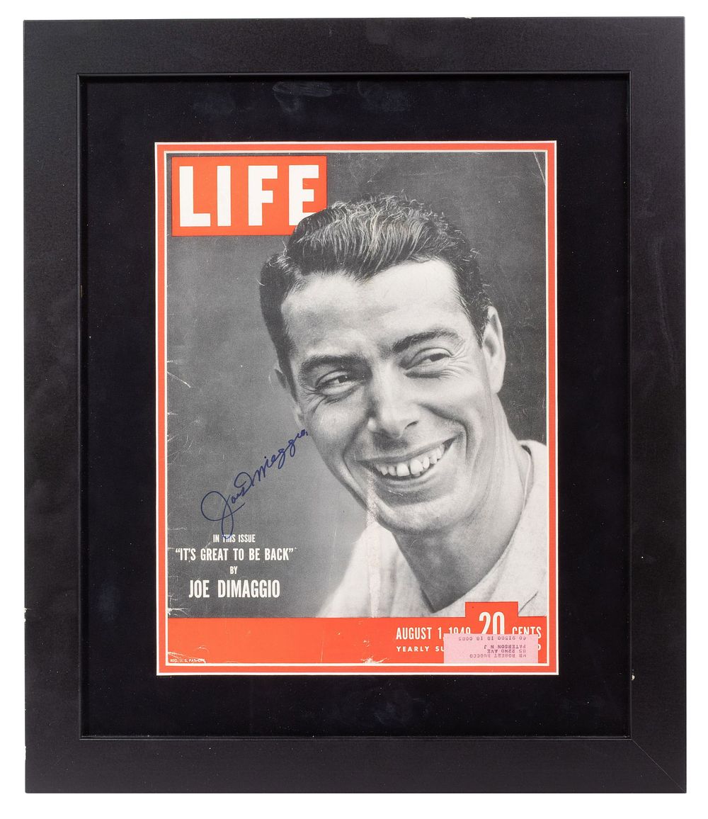 Lot 340: New York Yankees Joe DiMaggio Signed Life Magazine Cover