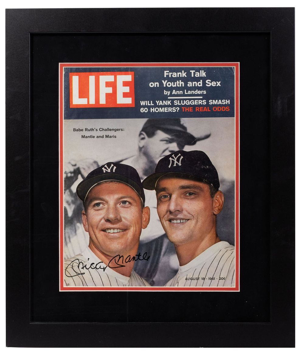 Lot 341: New York Yankees Mickey Mantle Signed Life Magazine Cover