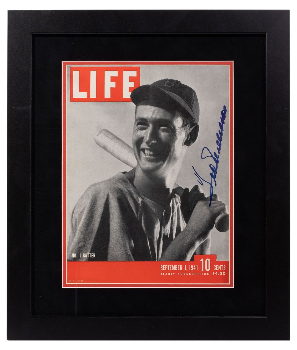 Lot 342: Boston Red Sox Ted Williams Signed Life Magazine Cover