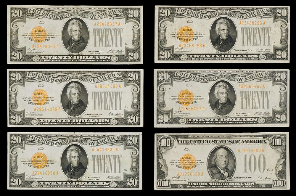 Lot 165: Gold Certificate Assortment