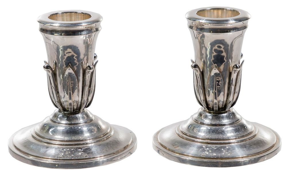 Lot 177: Johan Rohde for Georg Jensen Sterling Silver #612 Candlesticks