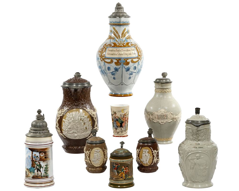 Lot 246: Lithophane, Mettlach and Villeroy & Boch Assortment