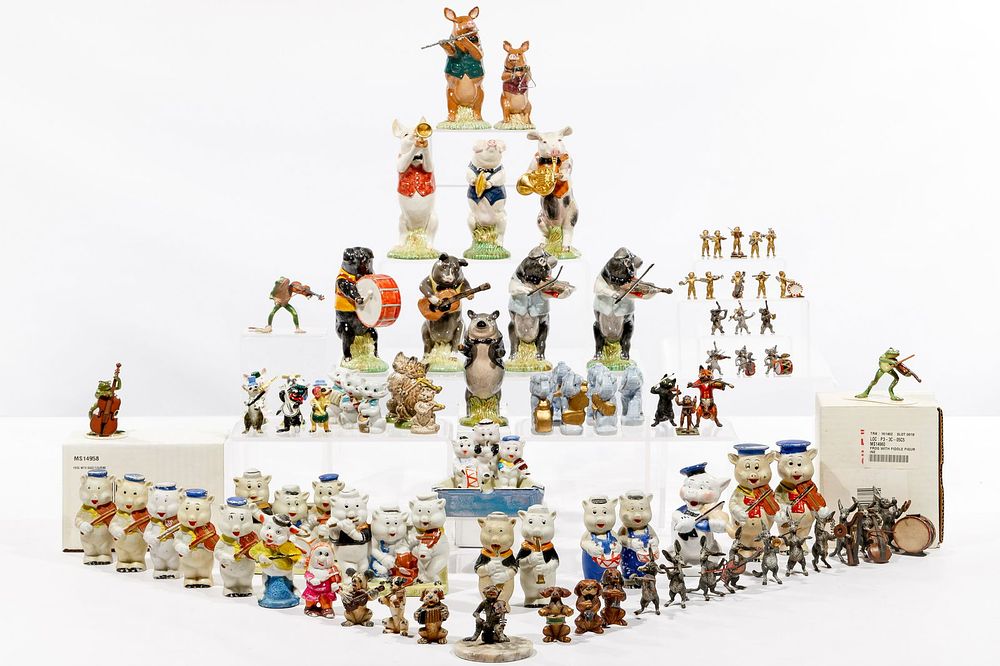 Lot 254: Violin Animal Figurine Assortment