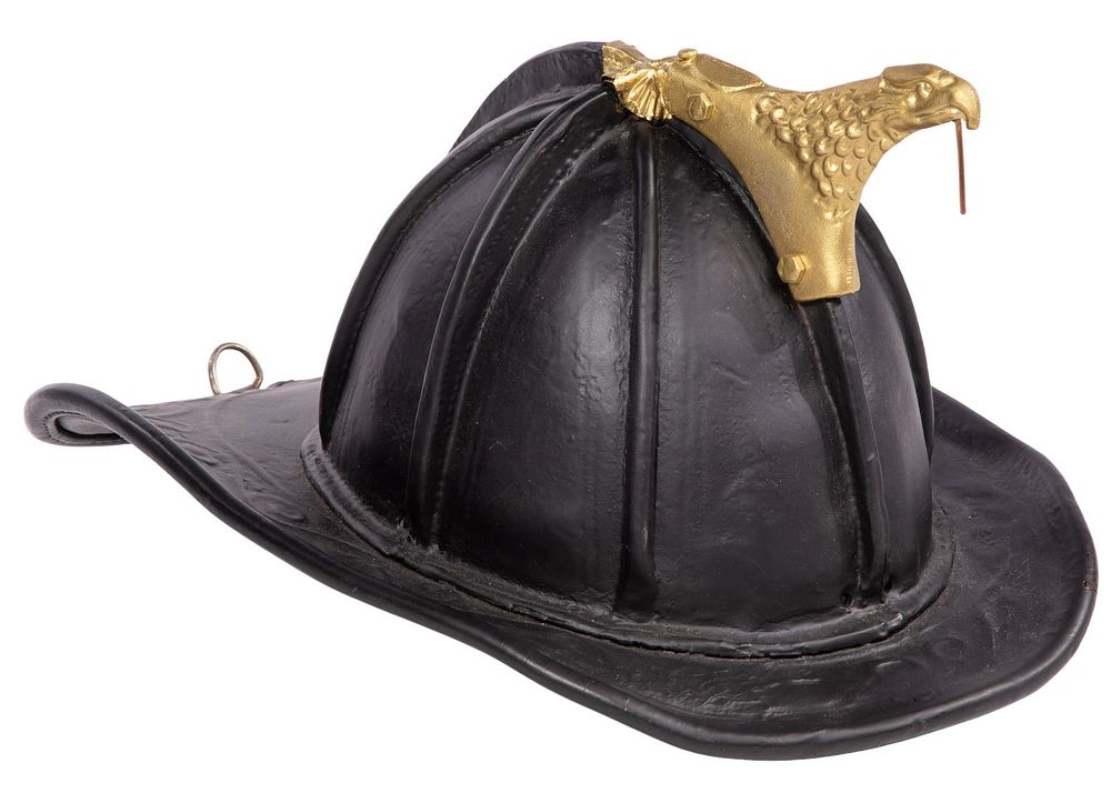 Lot 273: Fireman Painted Leather Hat