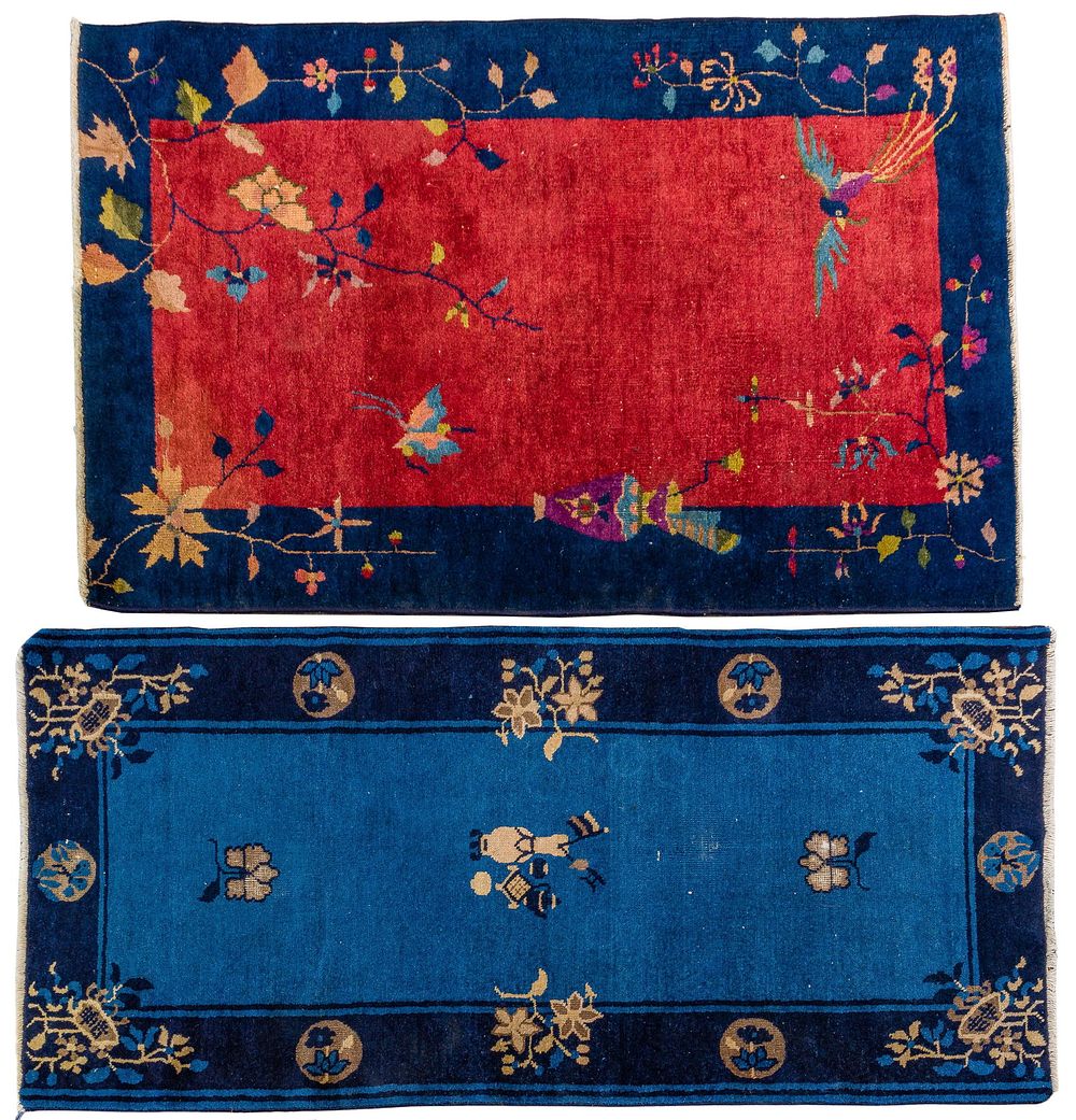 Lot 300: Chinese Art Deco Style Wool Rugs