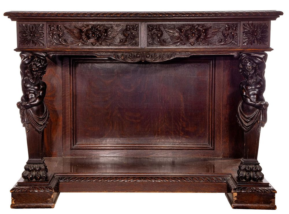 Lot 331: Victorian Style Carved Oak Console