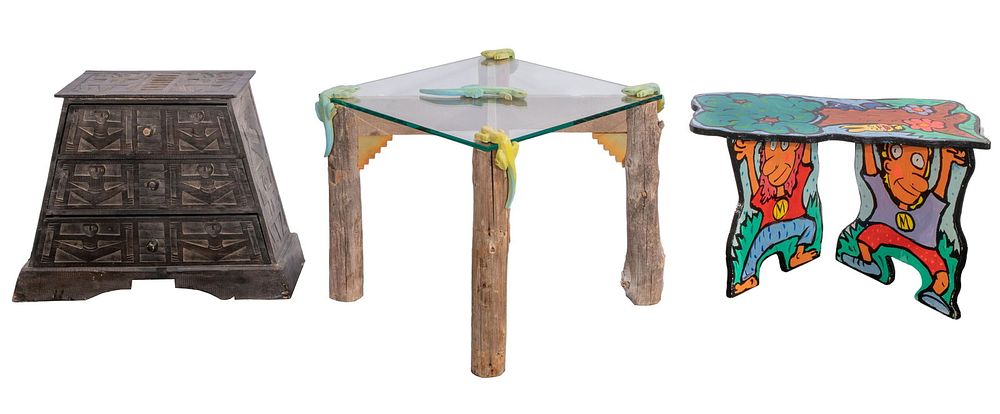 Lot 335: Folk Art Furniture Assortment