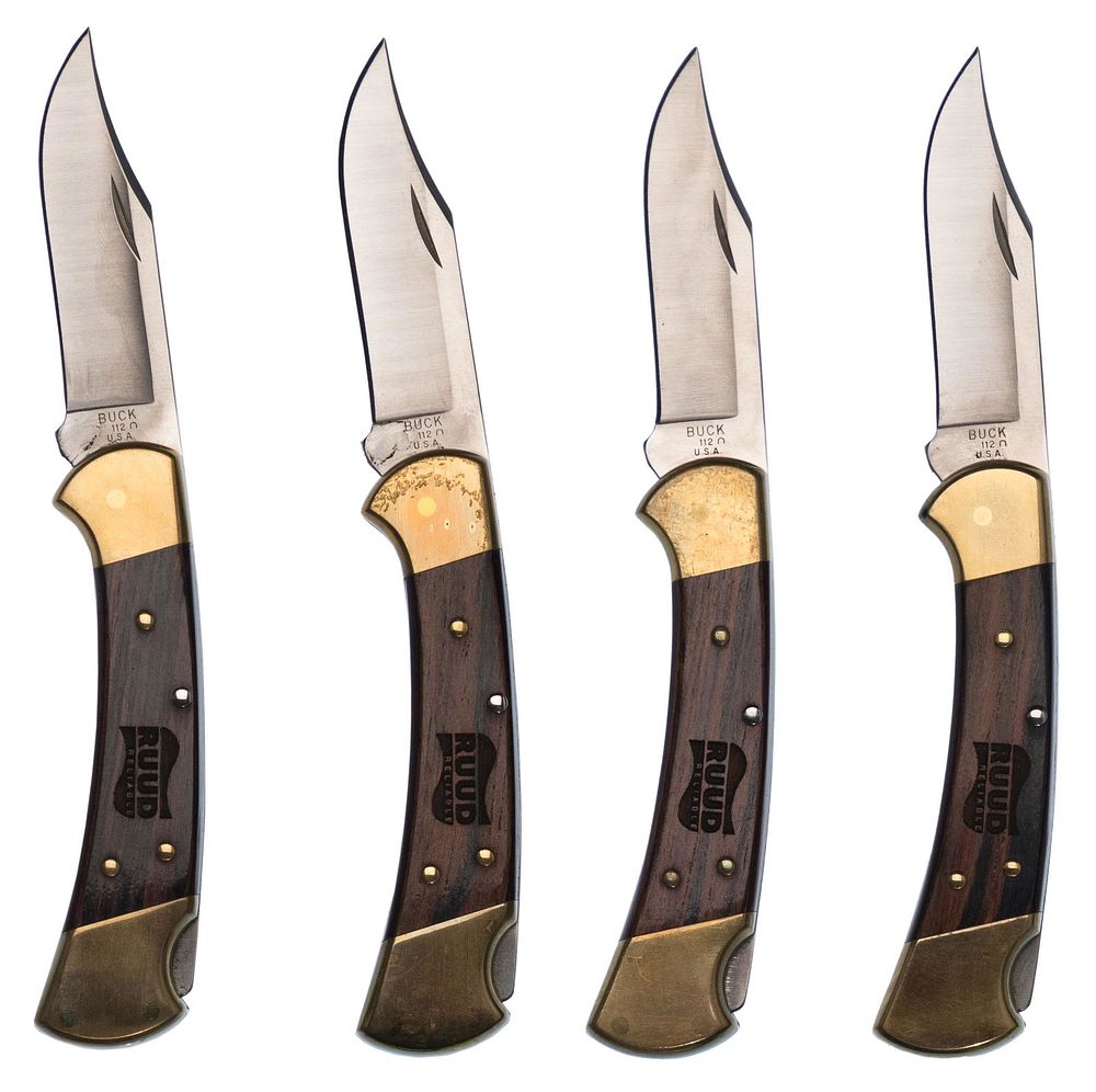 Lot 384: Rudd Folding Buck Knife Assortment