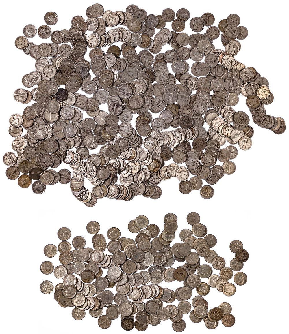 Lot 157: Mercury and Roosevelt 10c Assortment