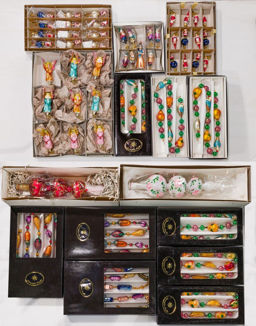 Lot 226: Christopher Radko Tree Topper, Clip Ornament and Strand Assortment