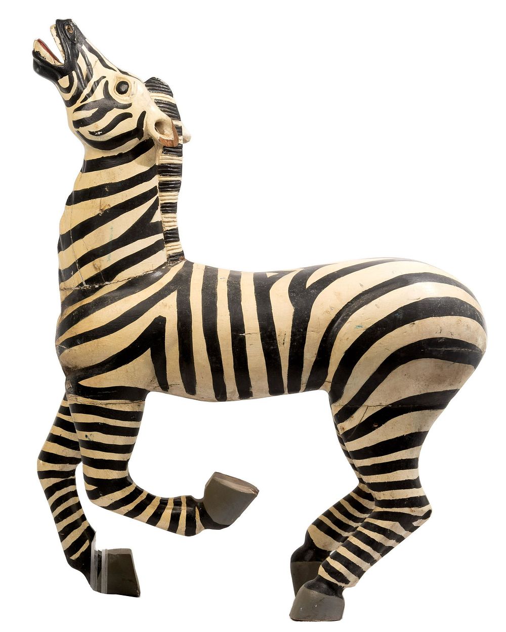 Lot 231: Zebra Carved Wood Carousel Mount