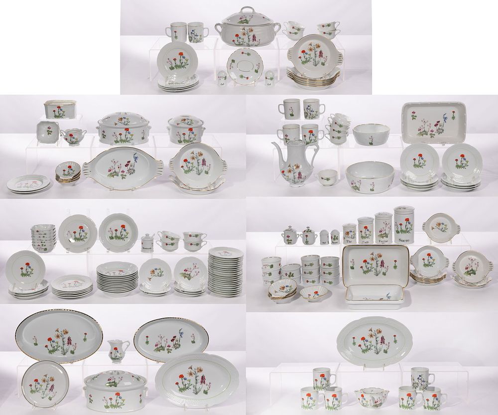 Lot 247: Lourioux 'Wildflowers' China Services
