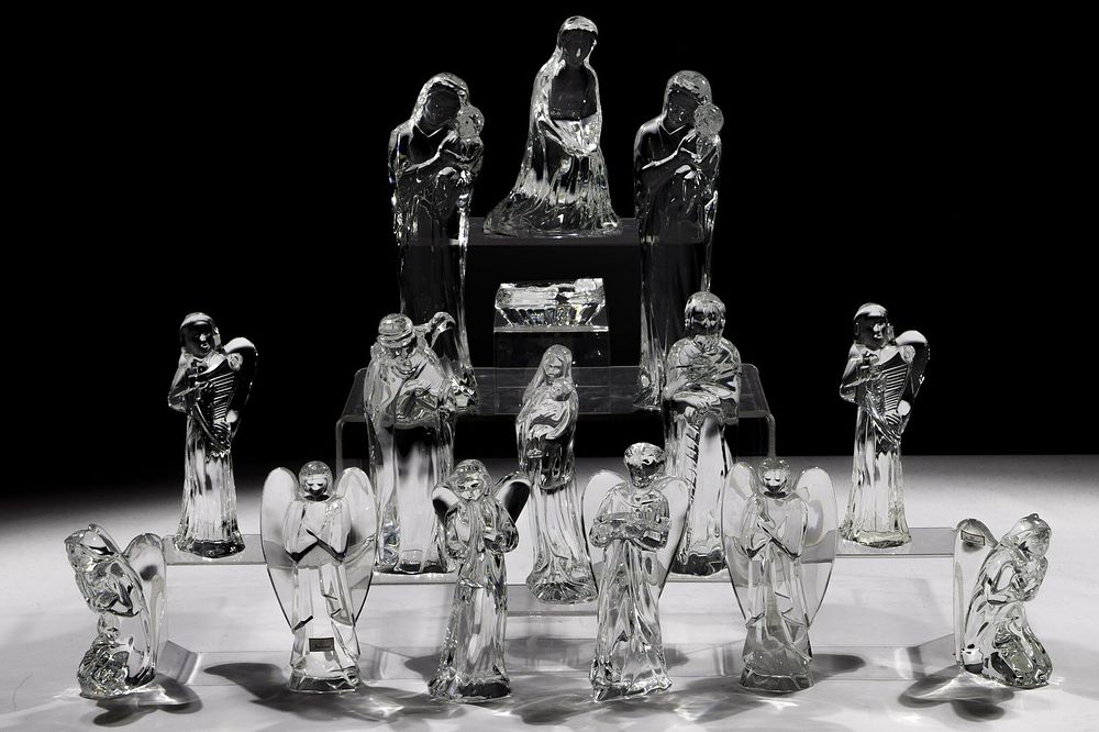 Lot 308: Baccarat Crystal Nativity Collection