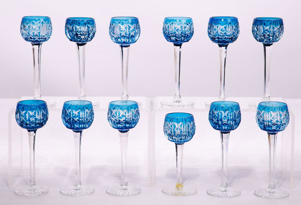 Lot 330: St. Louis Blue Cut To Clear Cordial Collection