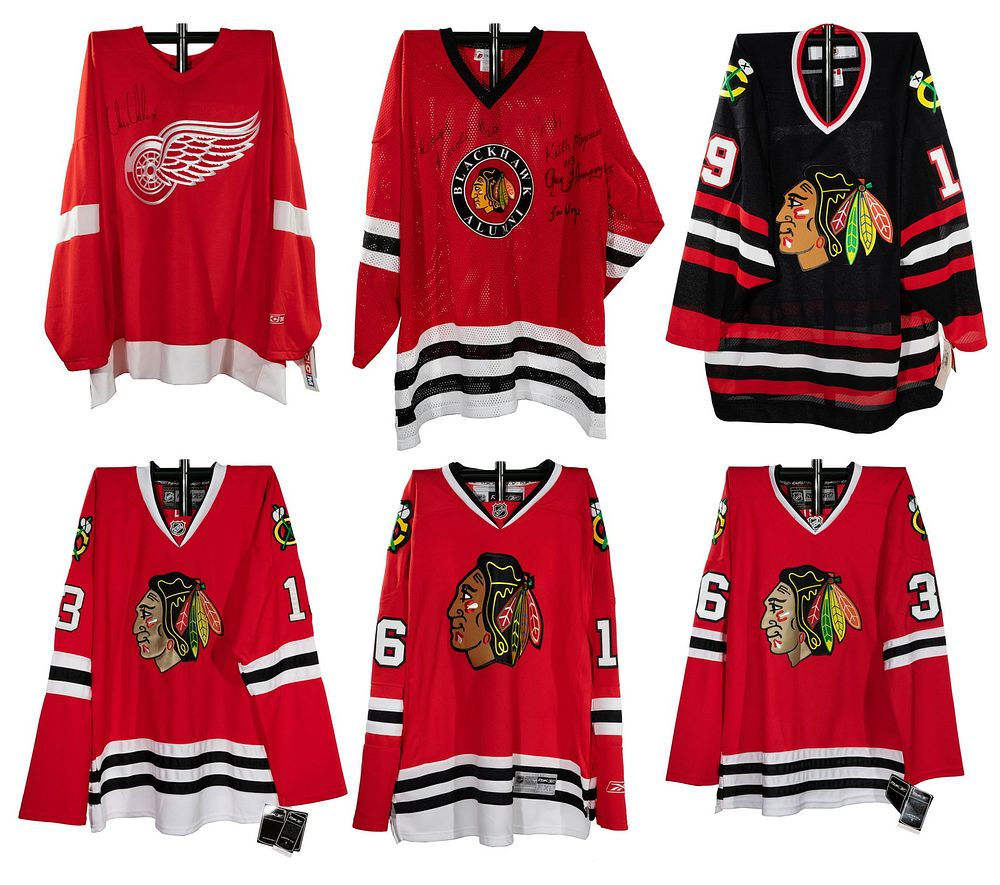 Lot 388: Chicago Blackhawk Jersey Assortment