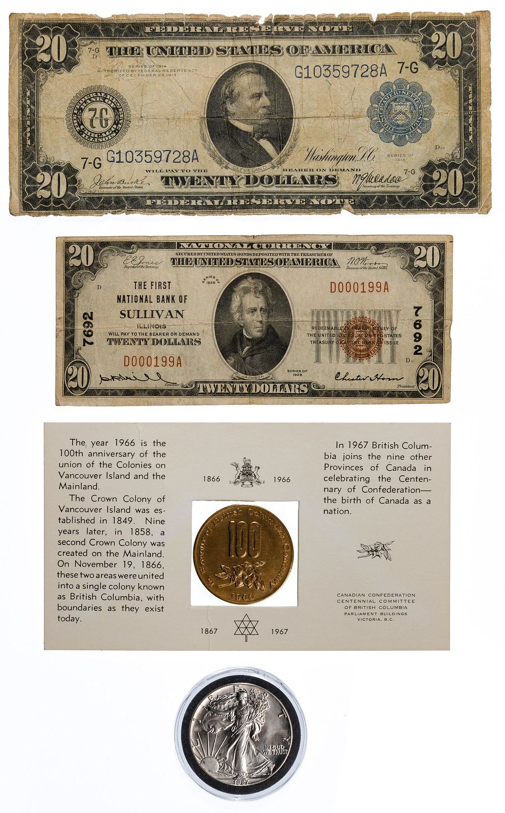 Lot 182: 1914 and 1929 $20 Notes