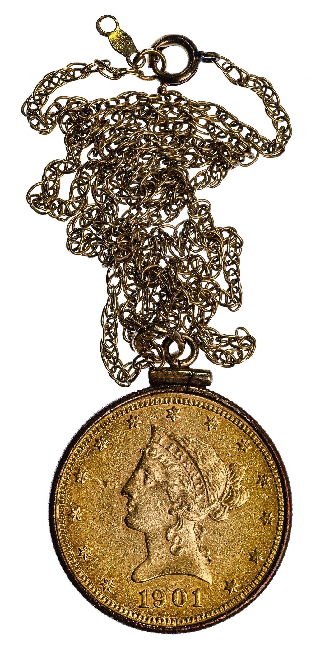 Lot 185: 1901 Liberty Head $10 Gold Coin in Bail