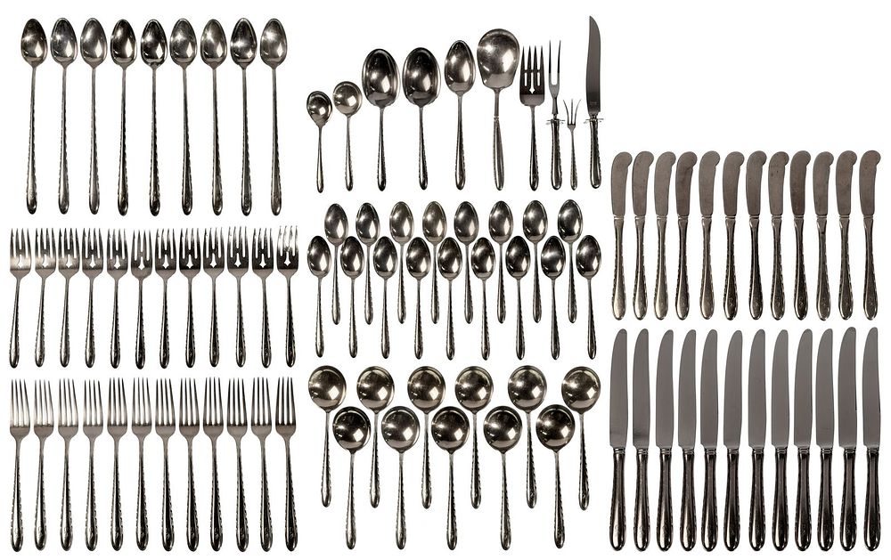 Lot 199: Towle 'Silver Flutes' Sterling Silver Flatware Service