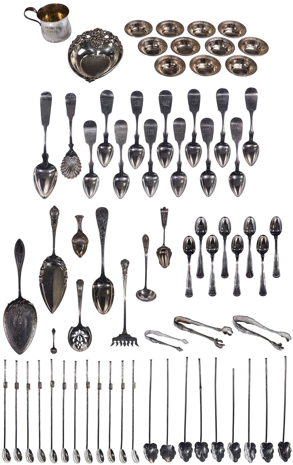 Lot 207: Sterling Silver and Coin Silver (900) Object Assortment