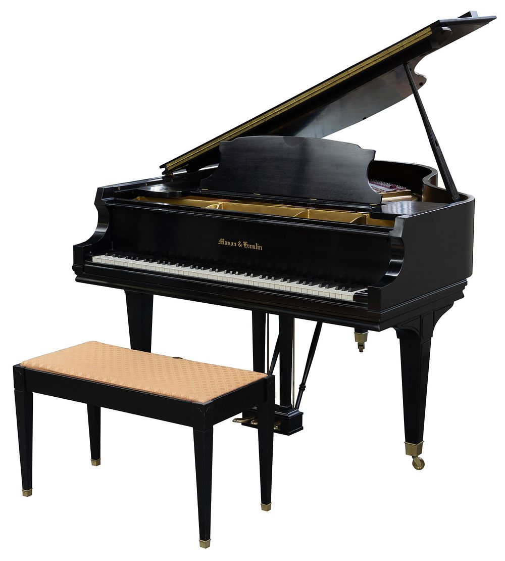 Lot 218: Mason & Hamlin Baby Grand Piano and Bench