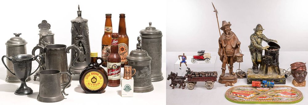Lot 224: Pewter Beer Stein and Mug Assortment