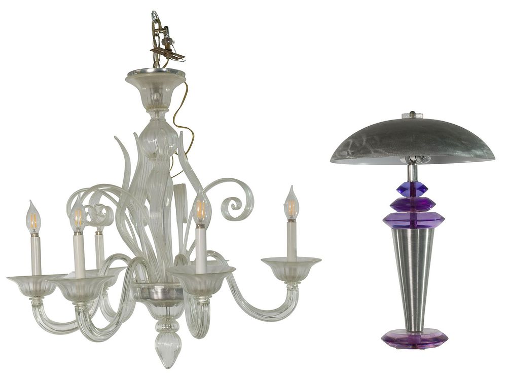 Lot 272: Hivo G. Van Teal Lucite and Aluminum Table Lamp