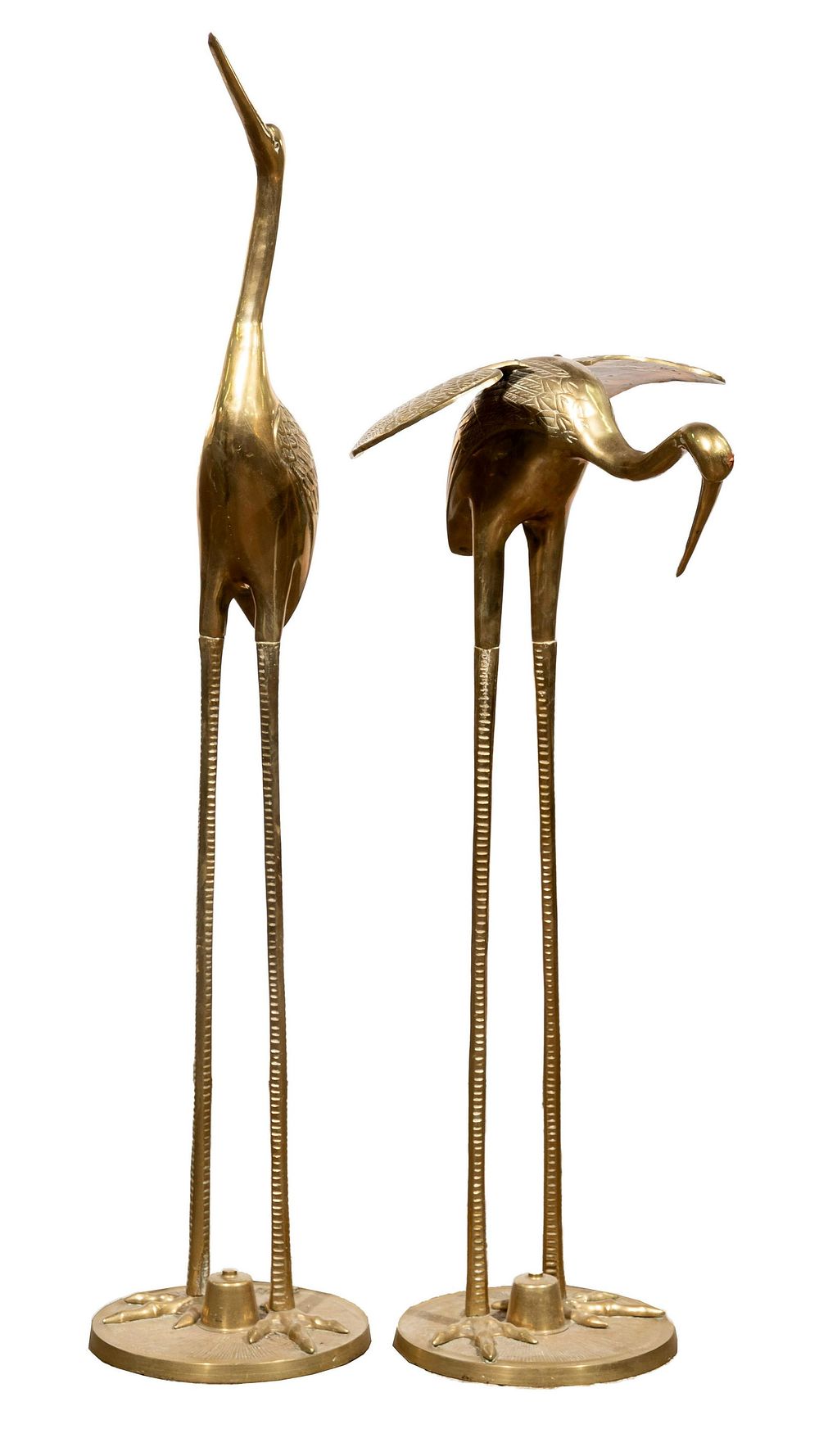Lot 301: Cast Brass Cranes
