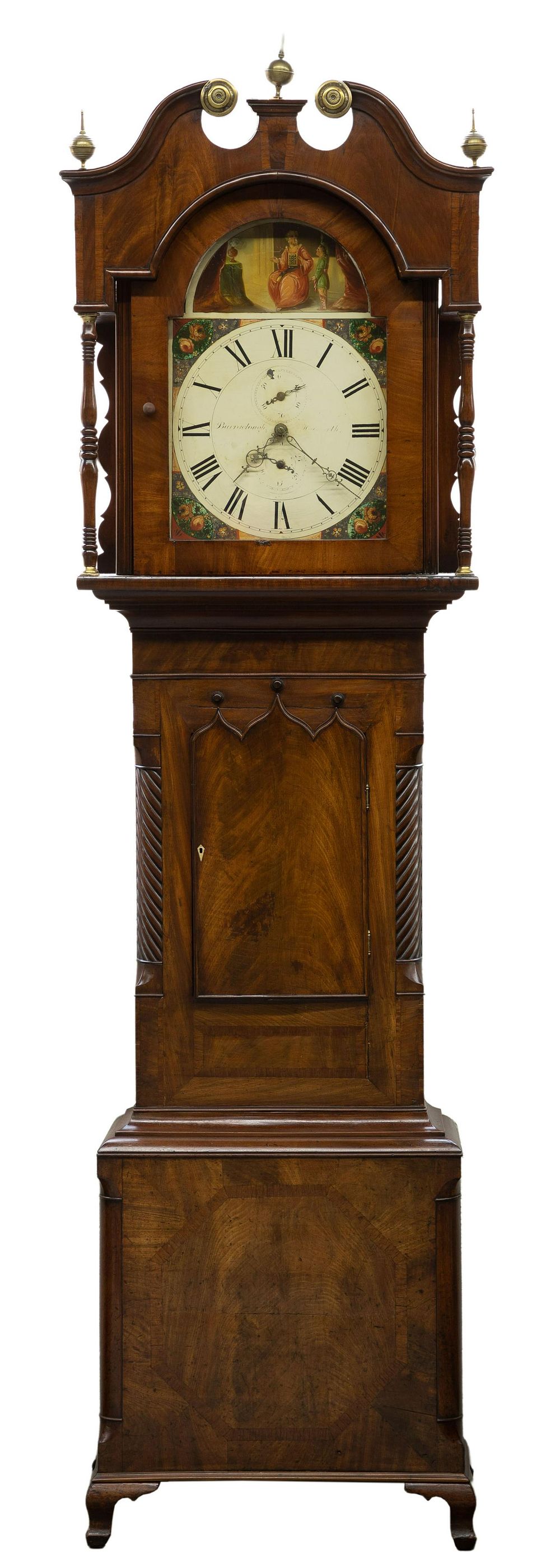 Lot 306: John Barraclough of Howarts Mahogany Grandfather Clock
