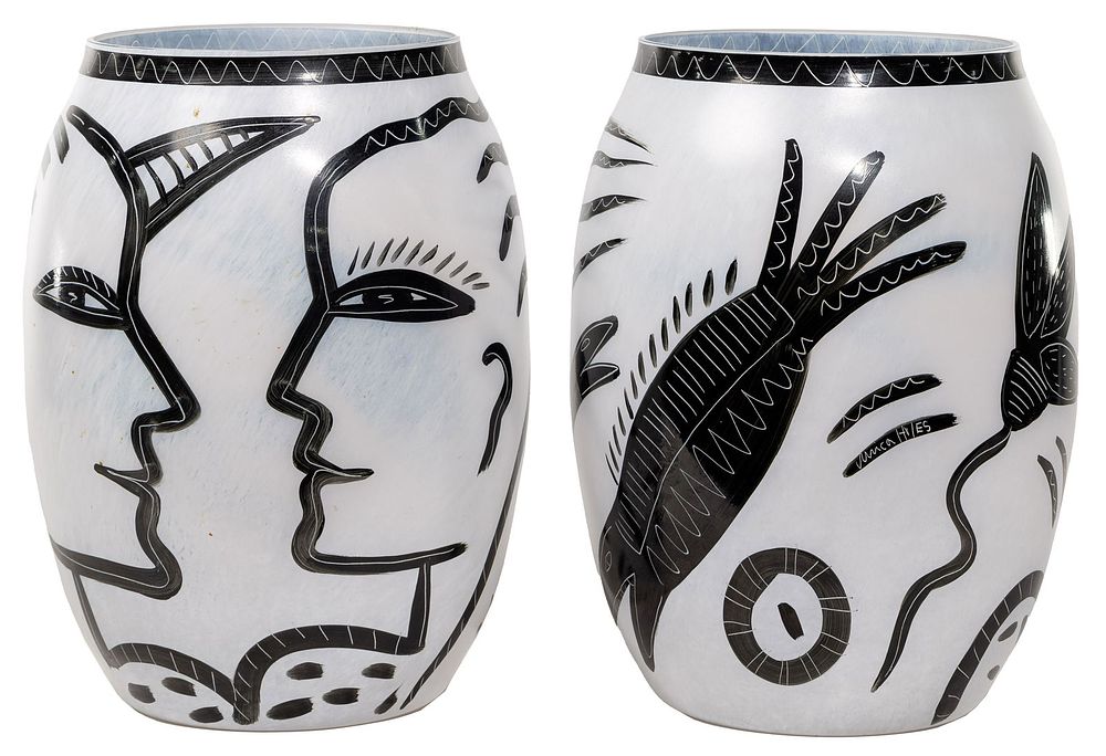Lot 312: Kosta Boda 'Caramba' Art Glass Vases