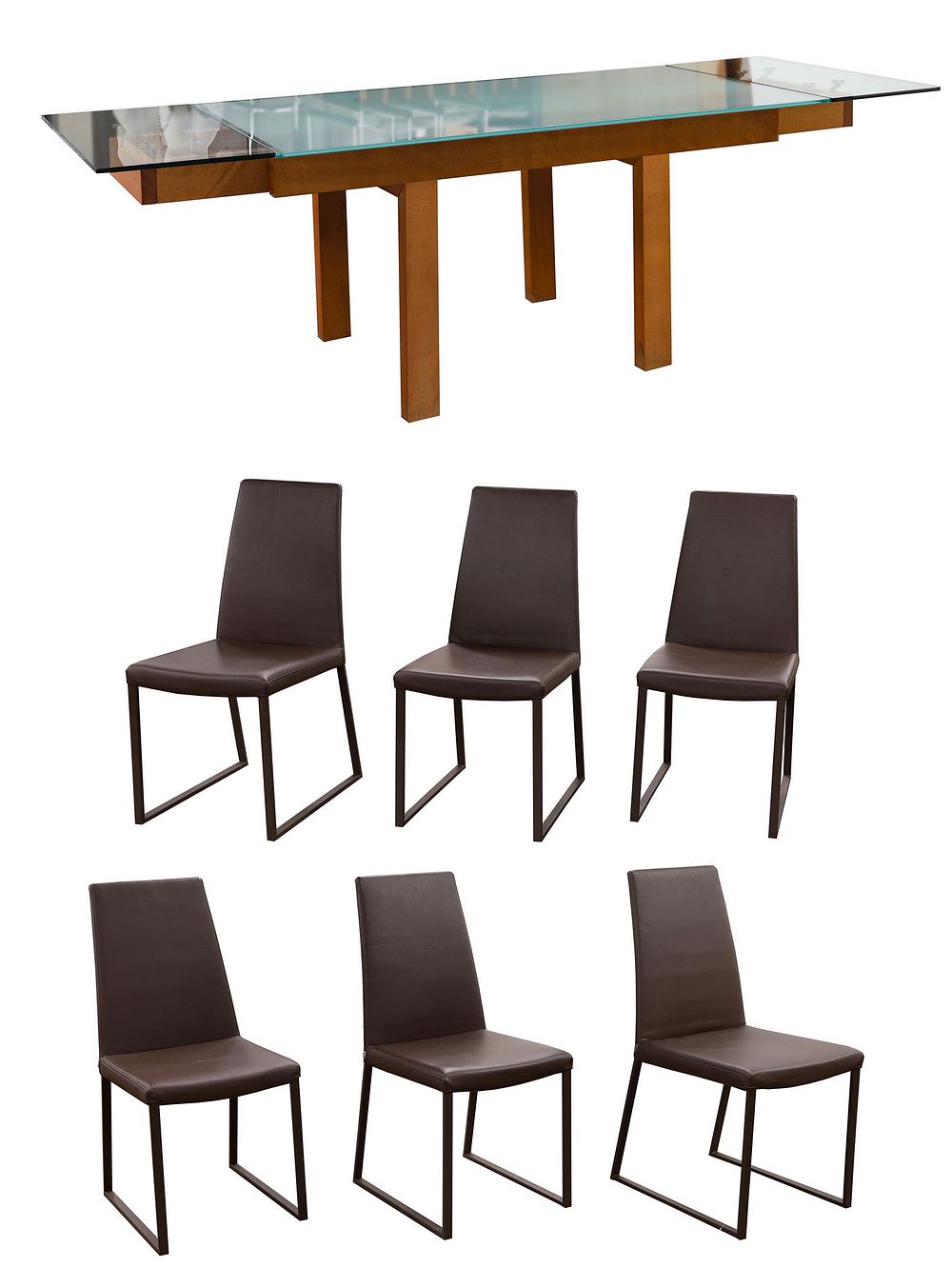 Lot 329: Calligars Hyper XR Extended Glass Dining Table
