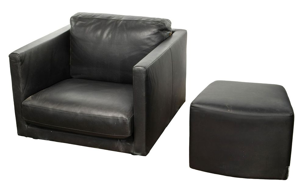 Lot 330: Design Within Reach Leather Armchair