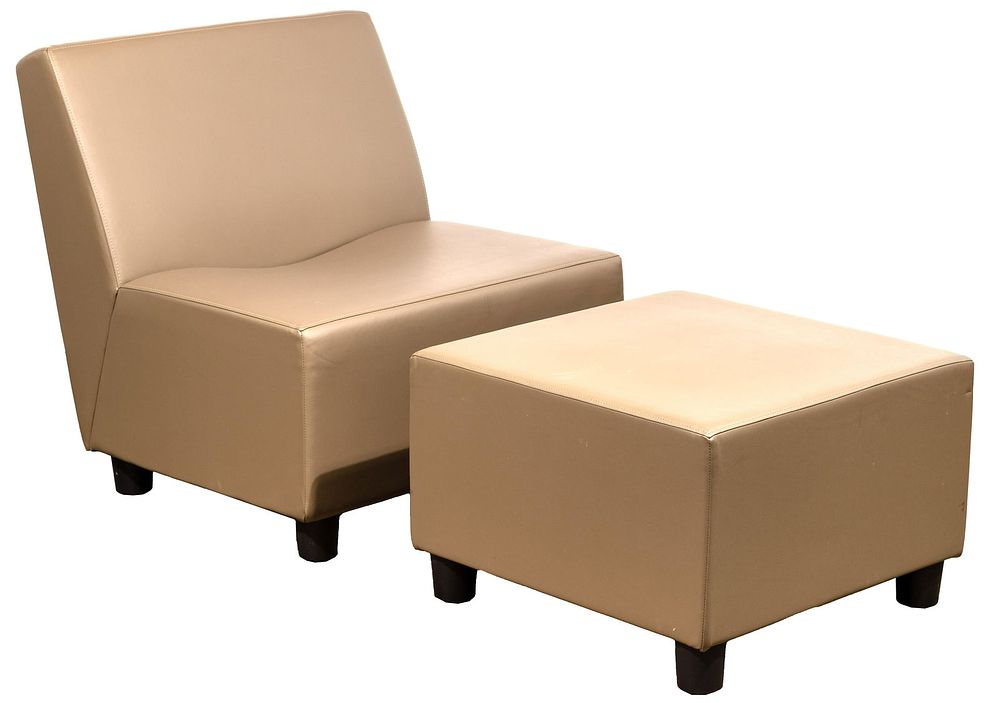 Lot 336: Brain Kane for Herman Miller 'Swoop' Leather Chair and Ottoman
