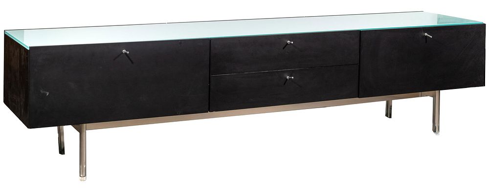 Lot 342: Piero Lissoni for Cassina 'Flat Series' Glass Top Credenza