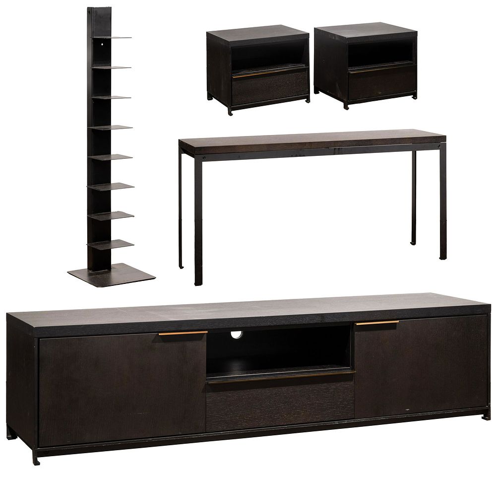 Lot 347: Oak Veneer and Metal Furniture Assortment