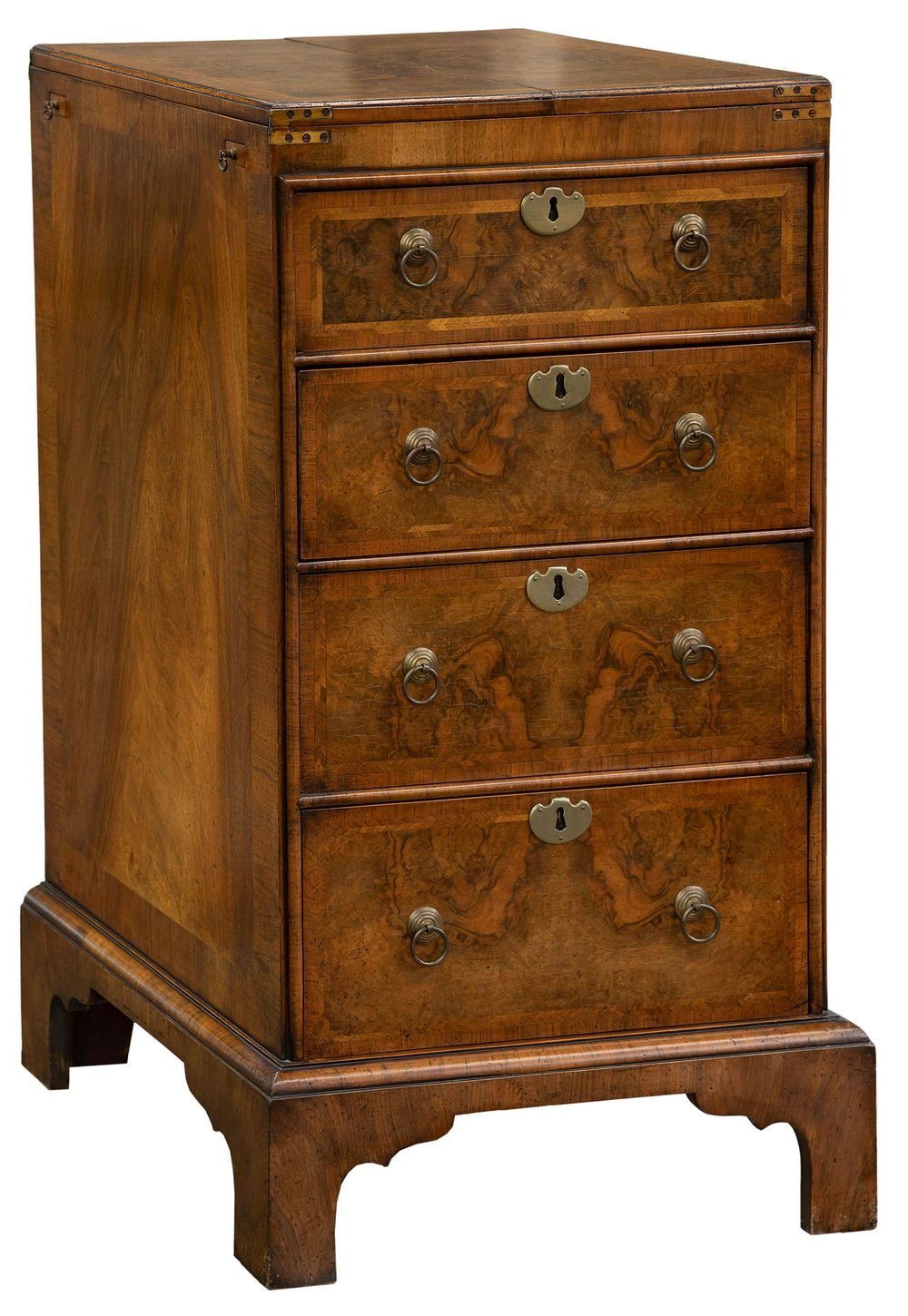 Lot 350: Burled Walnut / Maple Silverware Chest