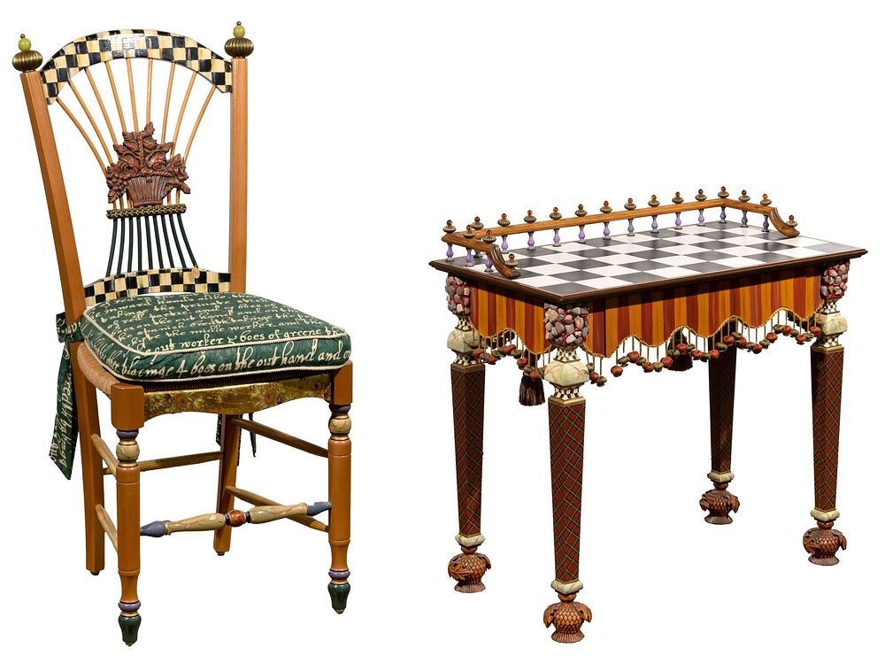 Lot 359: MacKenzie Childs Desk and Chair