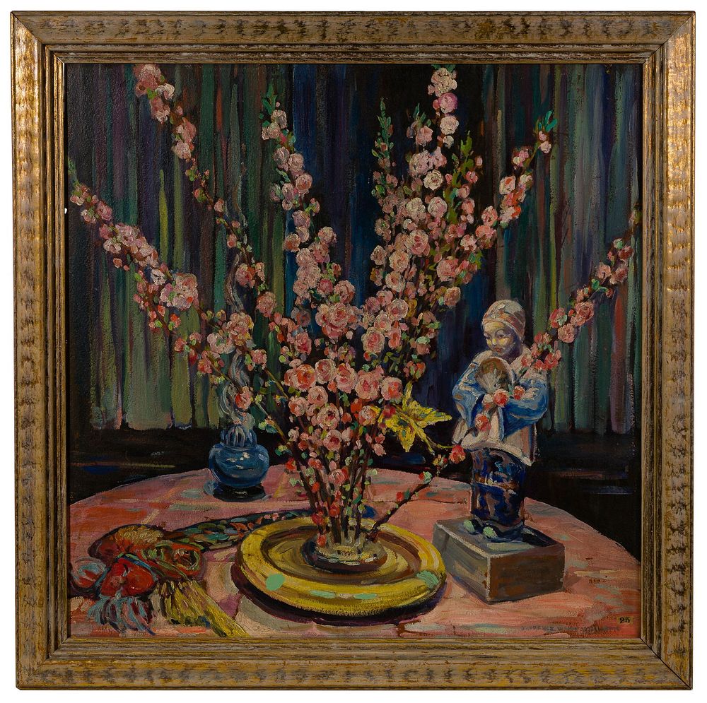 Lot 188: Florence White Williams (American, 1888-1953) 'Flowering Almond' Oil on Board