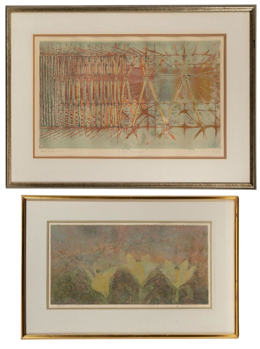 Lot 201: H. Krishna Reddy (Indian, b.1925) 'Life Movement' Etching