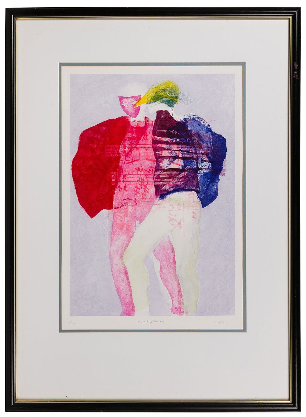 Lot 210: Swietlan Kraczyna (Polish, b.1940) 'Stravinsky Dancers' Etching
