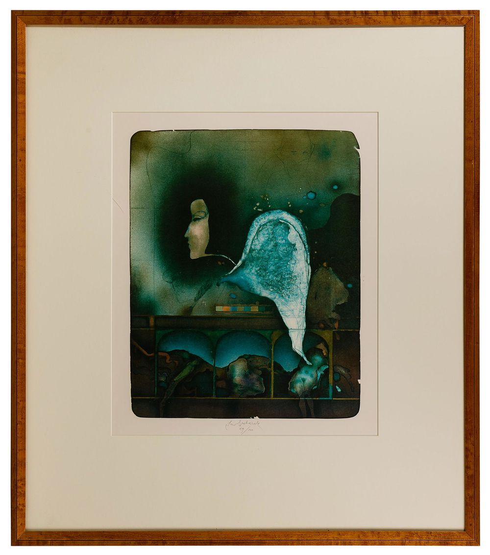 Lot 211: Vladimir Suchanek (Czechoslovakian, b.1933) 'Mask' Lithograph