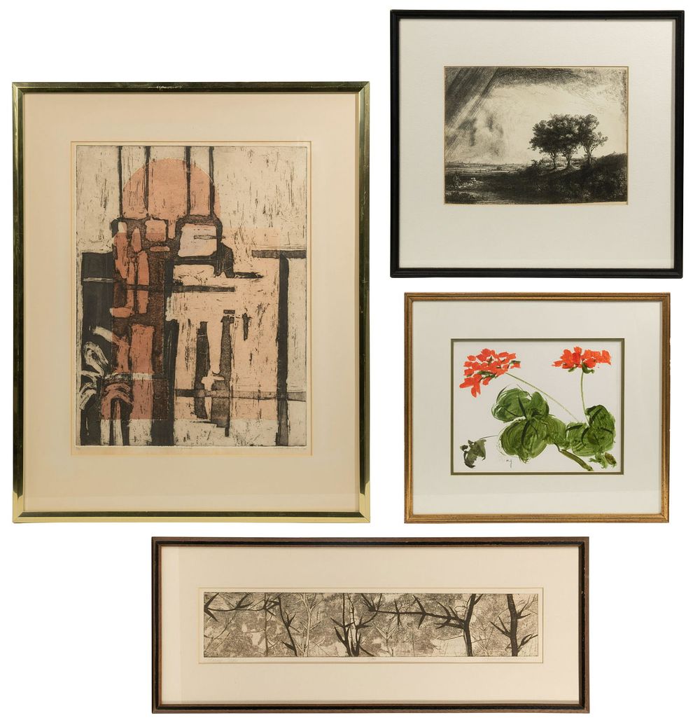 Lot 224: (After) Rembrandt van Rijn (Dutch, 1606-1669) 'The Three Trees' Restrike Etching
